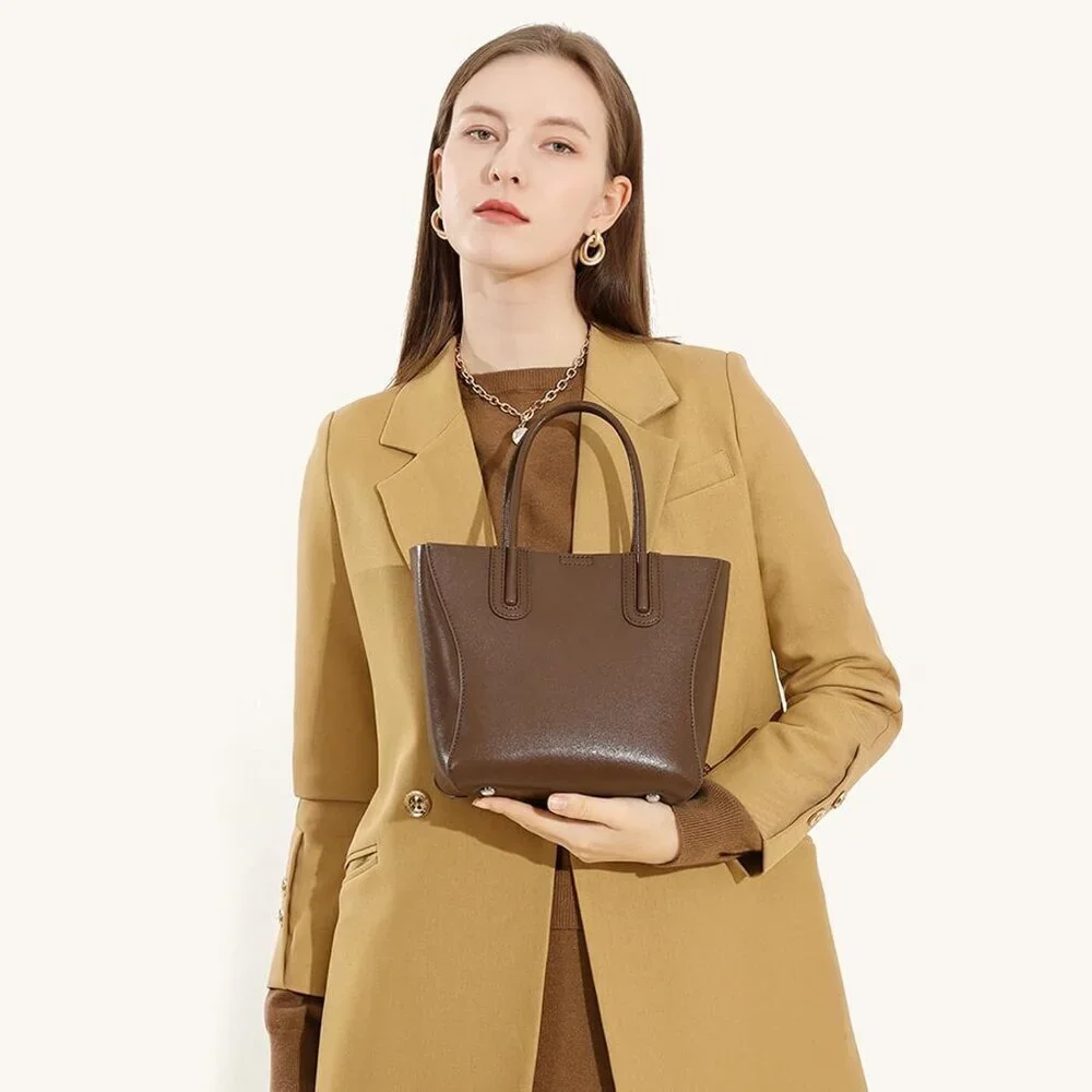Genuine Leather Tote Bag Women's Shoulder Crossbody Purse Organizer